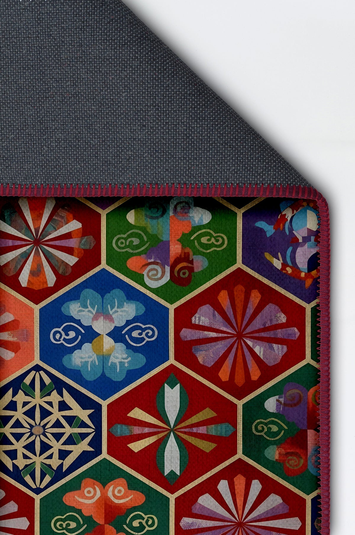Arte HD039 Geometrik Figürlü Modern Renkli Dekoratif Şönil Halı