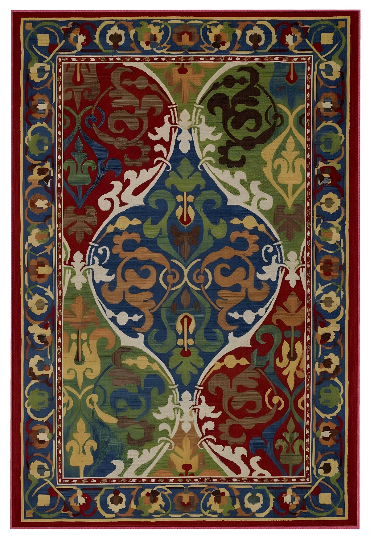 Arte HD035 Klasik Desenli Renkli Dekoratif Şönil Halı