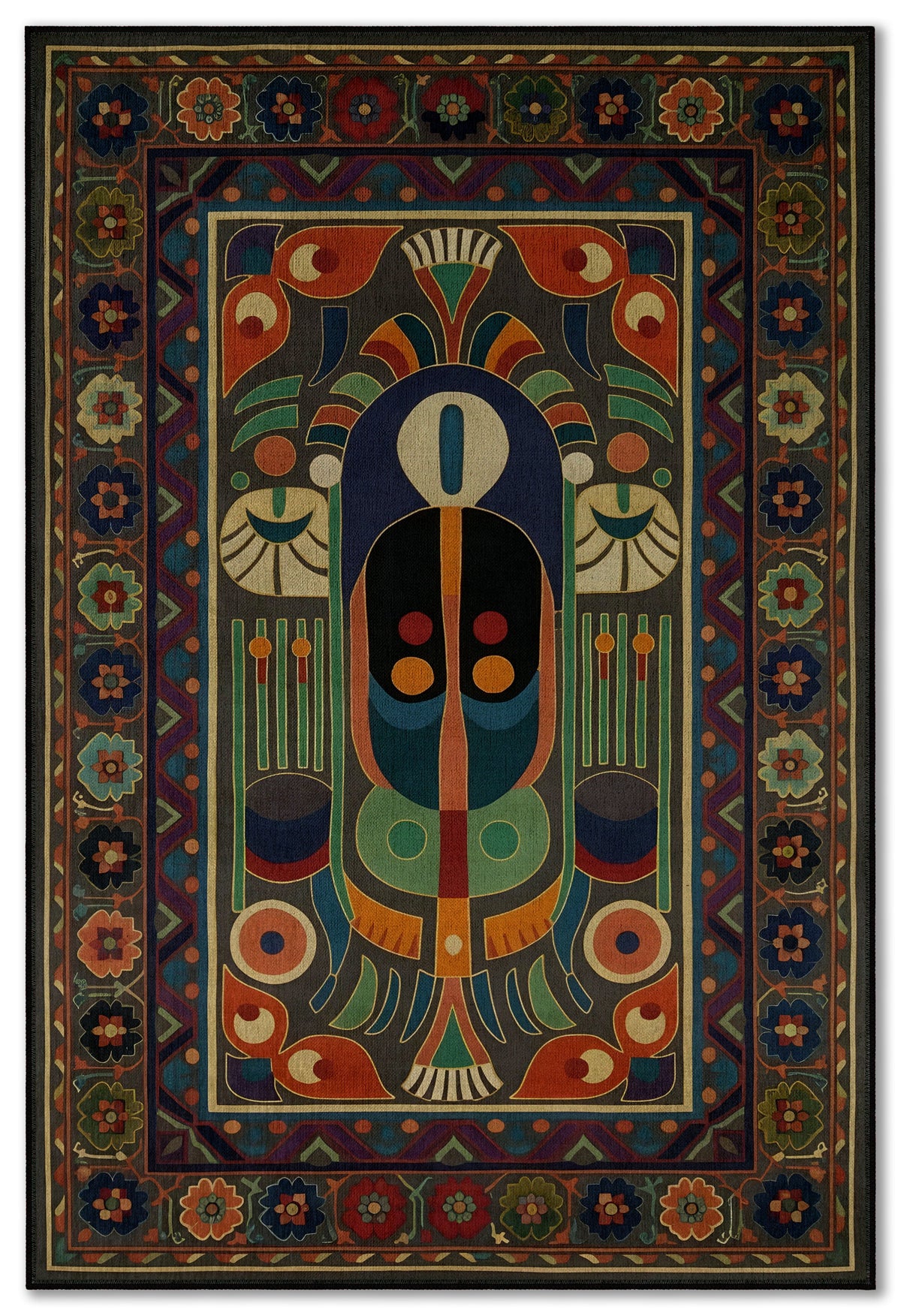 Arte HD034 Soyut ve Klasik Desenli Dekoratif Şönil Halı