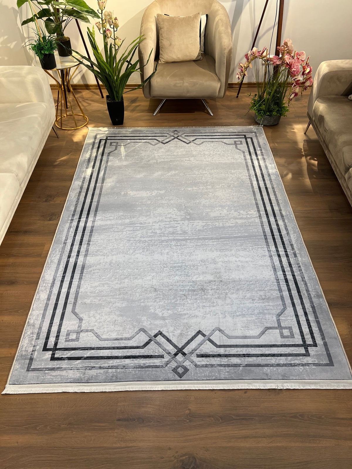 ALMY SOFT - Kaymaz Deri Taban Makinede Yıkanabilir Salon Oturma Odası Mutfak Halısı