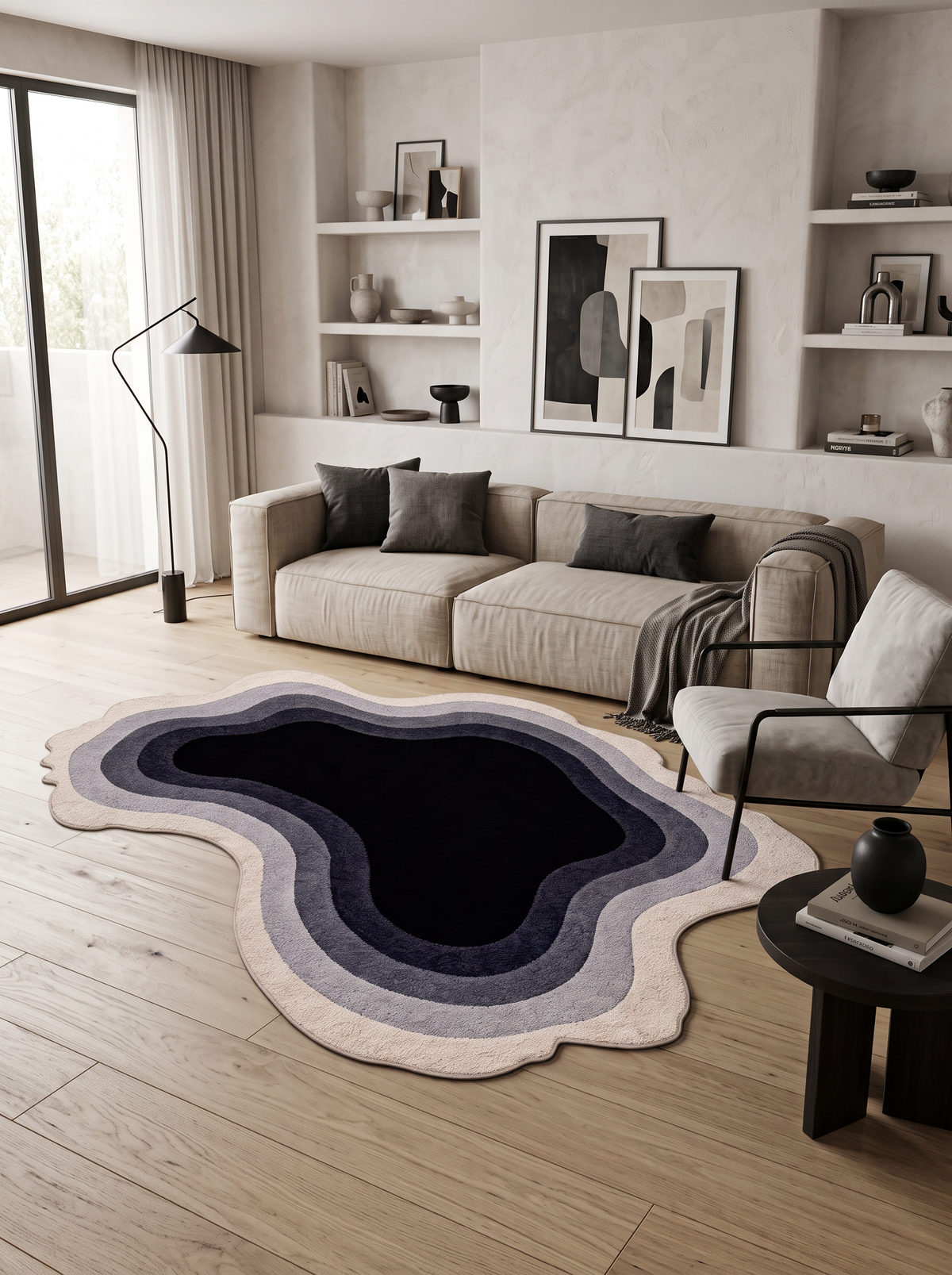 Arte AST071 Asimetrik Kesimli Modern Şönil Halı
