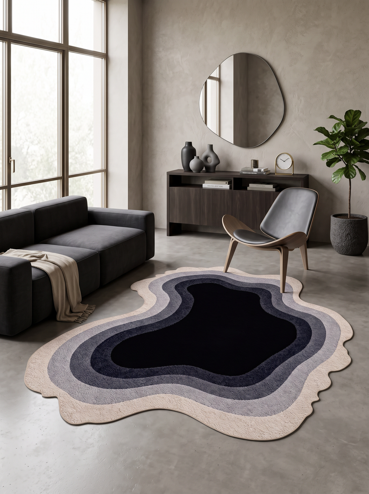 Arte AST071 Asimetrik Kesimli Modern Şönil Halı