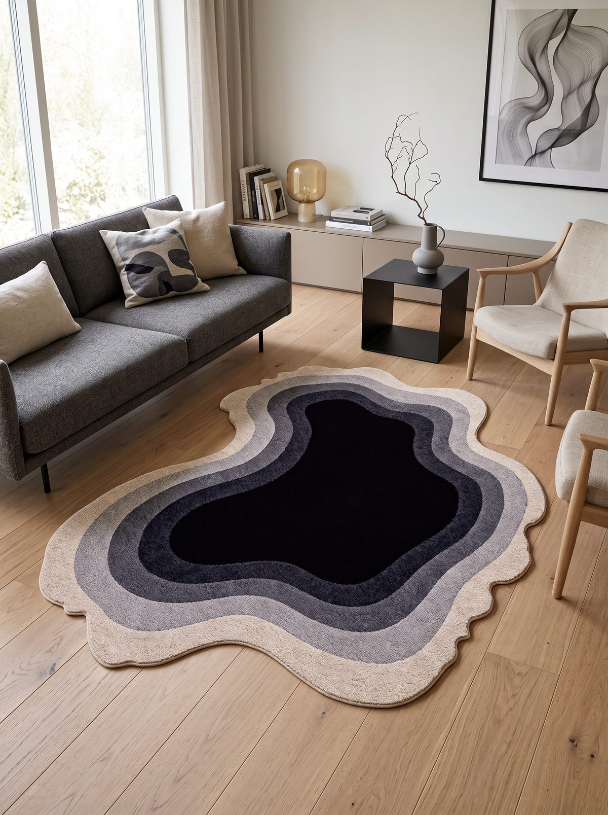 Arte AST071 Asimetrik Kesimli Modern Şönil Halı