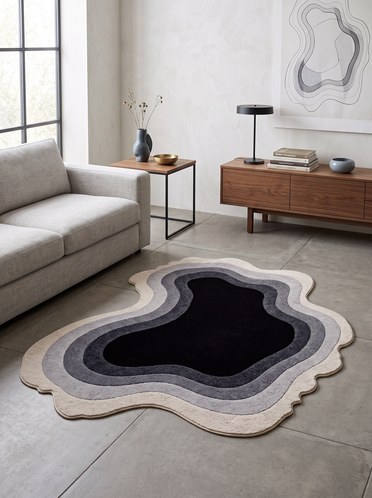 Arte AST071 Asimetrik Kesimli Modern Şönil Halı