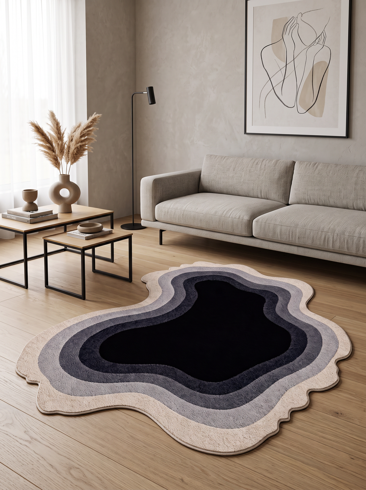Arte AST071 Asimetrik Kesimli Modern Şönil Halı