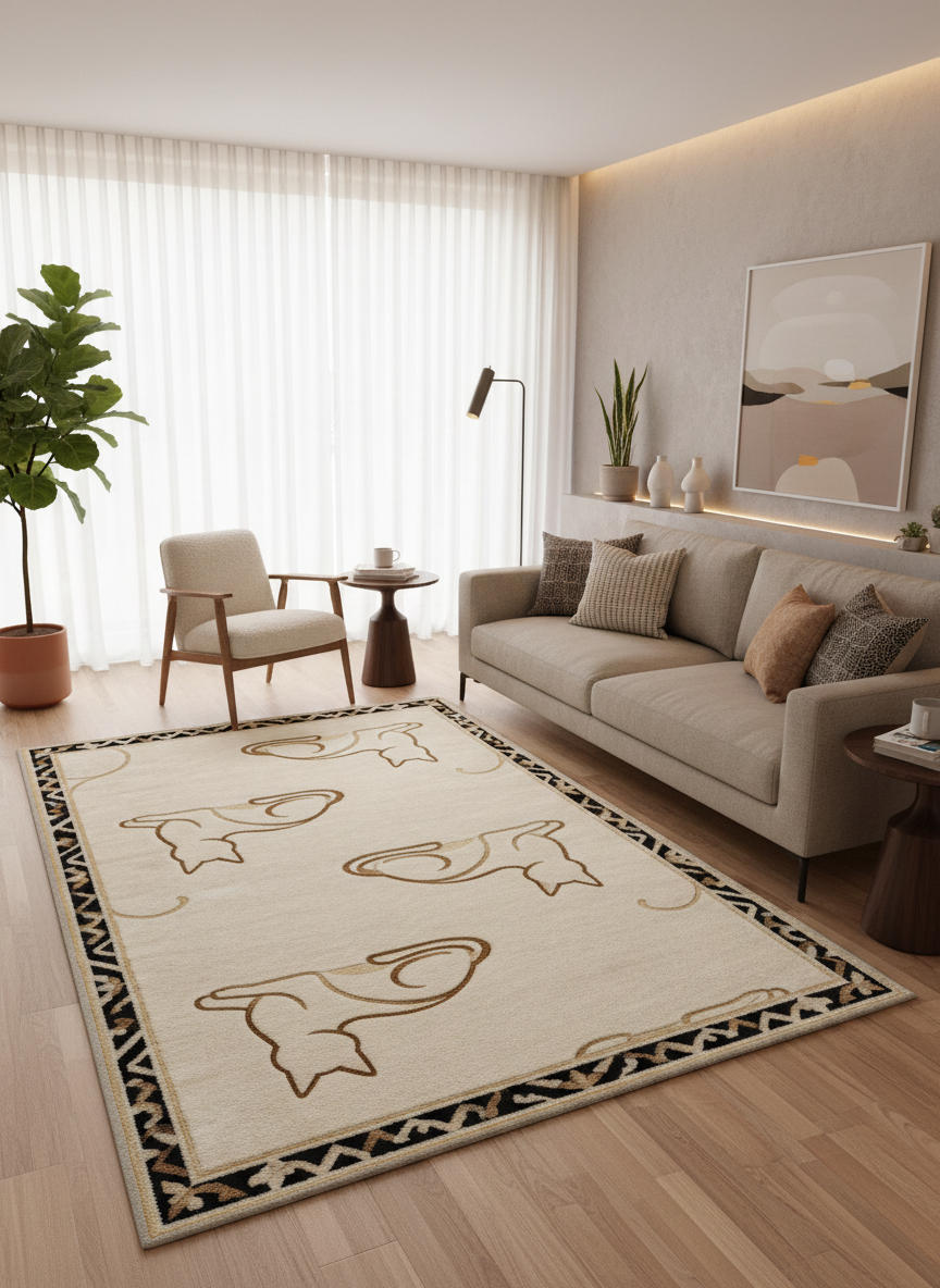 Arte KD004 Kedi Desenli Pati Dostu Hayvanseverler Dekoratif Şönil Halı