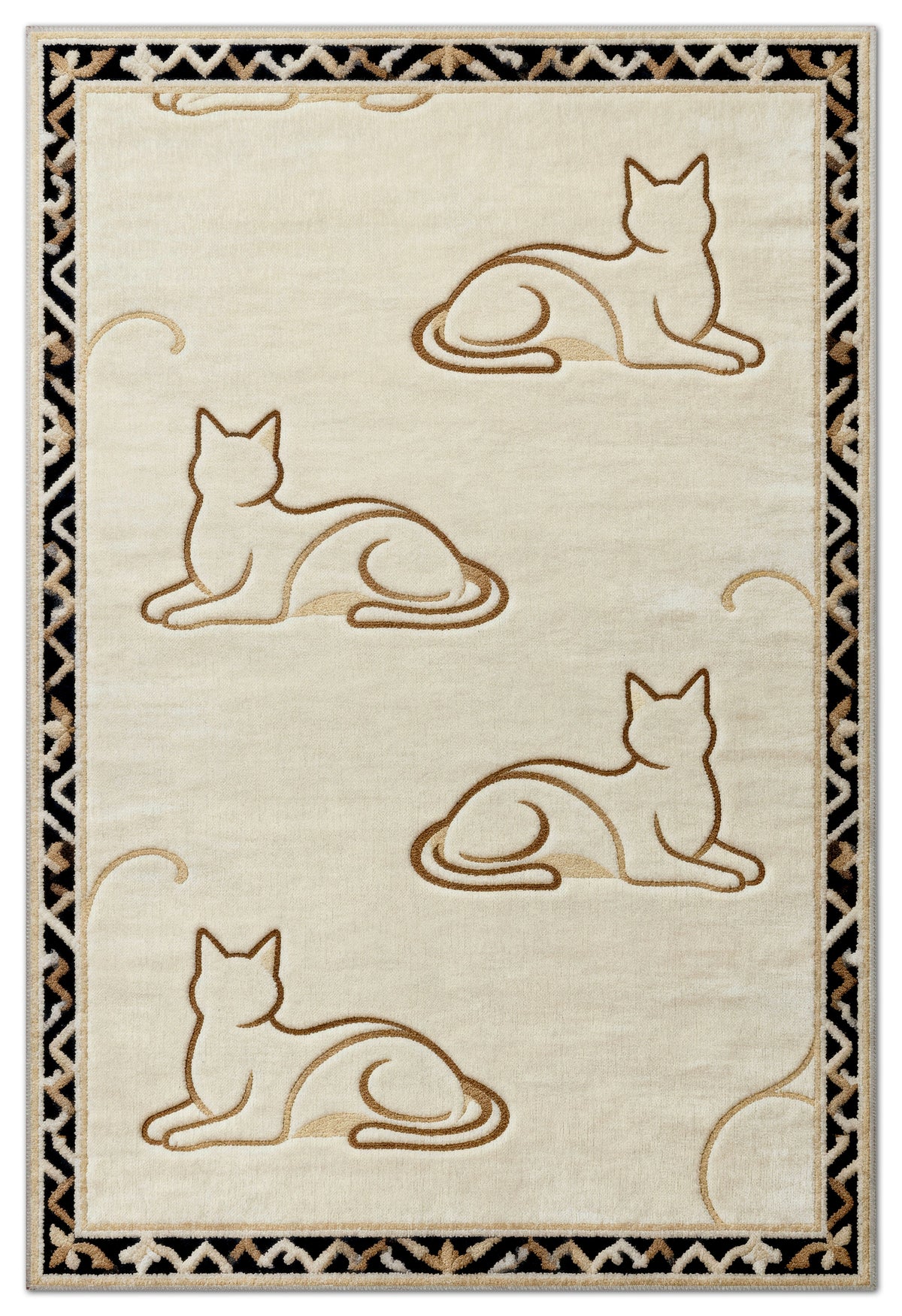 Arte KD004 Kedi Desenli Pati Dostu Hayvanseverler Dekoratif Şönil Halı