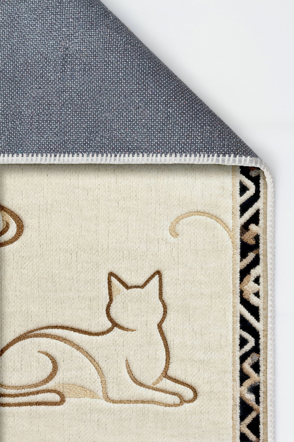 Arte KD004 Kedi Desenli Pati Dostu Hayvanseverler Dekoratif Şönil Halı