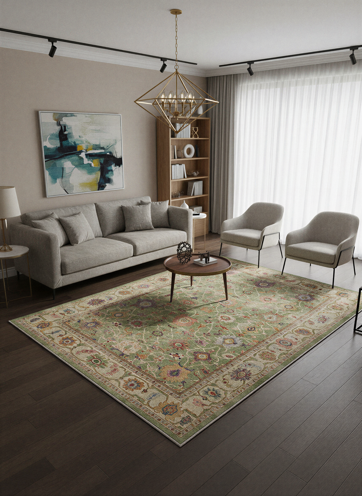 Arte VN009 Vintage Klasik Desenli Dekoratif Şönil Halı