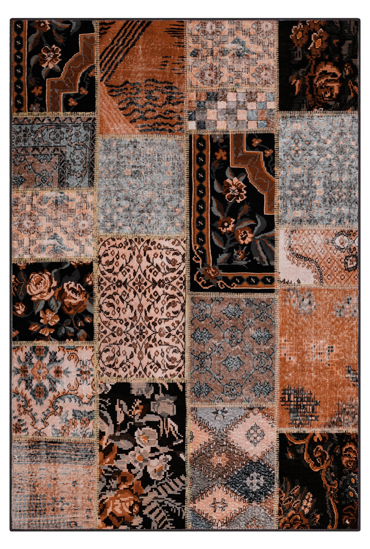Arte DS050 Patch Çiçek Desenli Dekoratif Şönil Halı