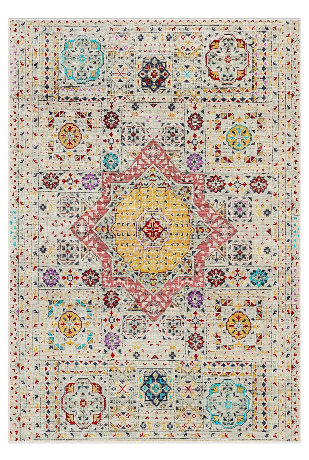 Arte DS210 Vintage Klasik Desenli Dekoratif Şönil Halı