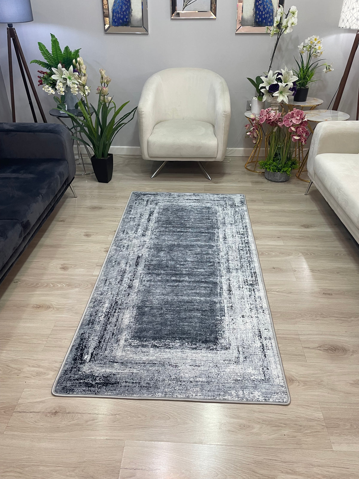 ROYAL - Kaymaz Deri Taban Makinede Yıkanabilir Salon Oturma Odası Mutfak Halısı