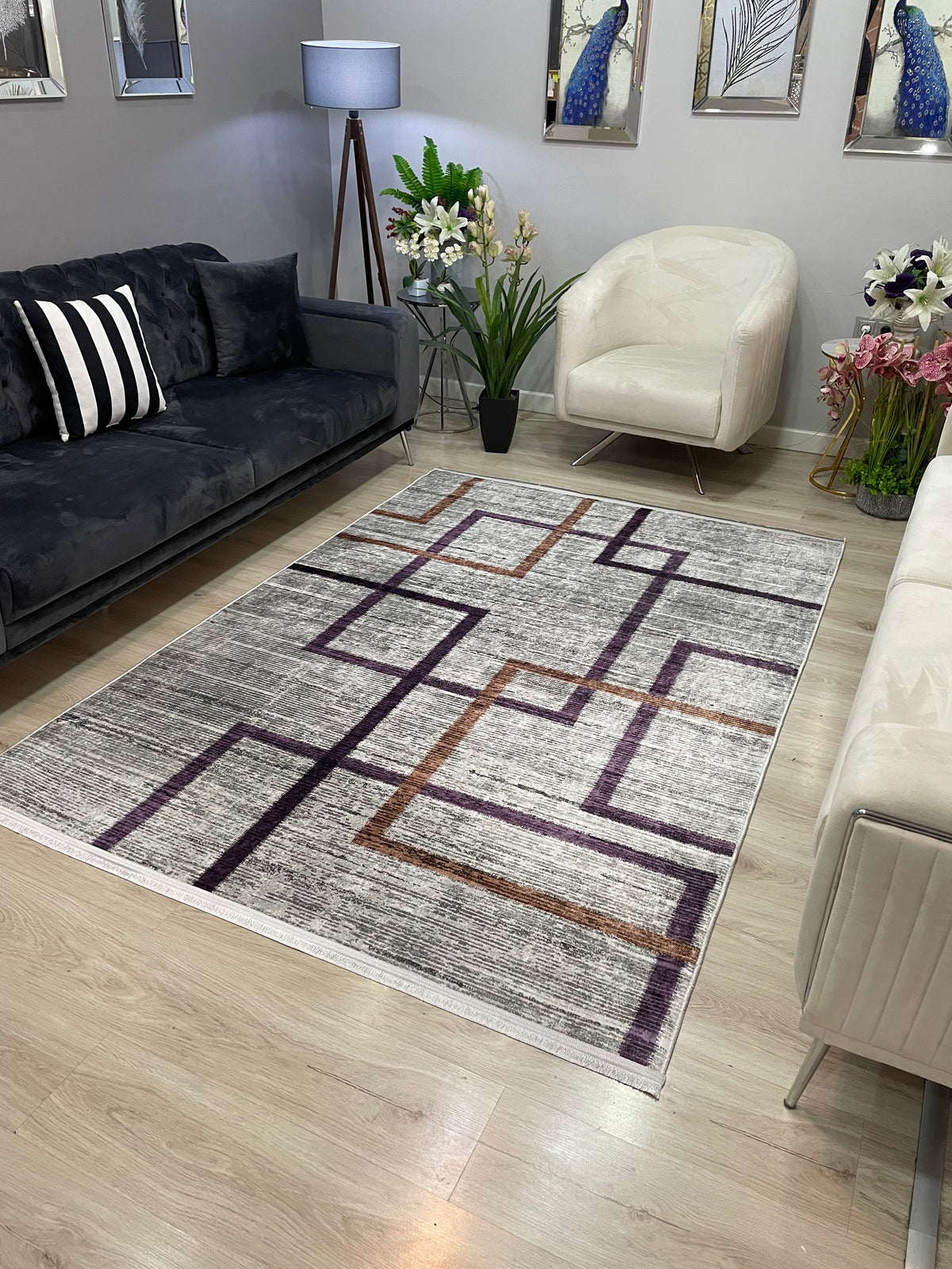 TRİESTE BROWN - Kaymaz Deri Taban Makinede Yıkanabilir Salon Oturma Odası Mutfak Halısı