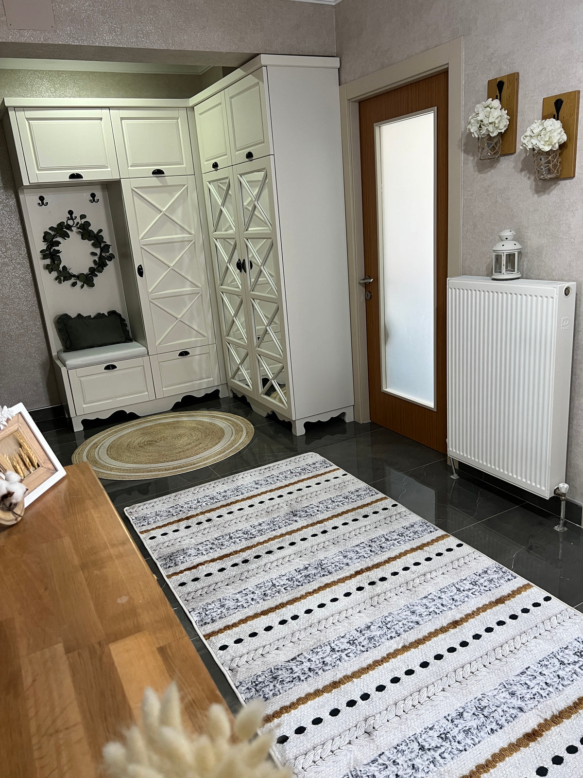 NİSAN - Kaymaz Deri Taban Makinede Yıkanabilir Salon Oturma Odası Mutfak Halısı