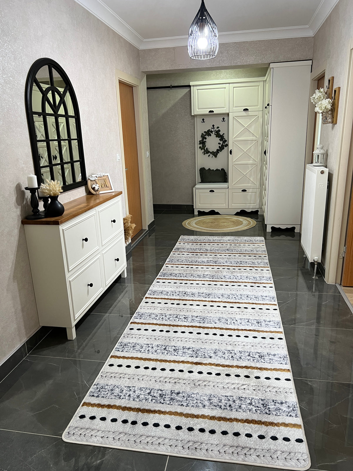 NİSAN - Kaymaz Deri Taban Makinede Yıkanabilir Salon Oturma Odası Mutfak Halısı