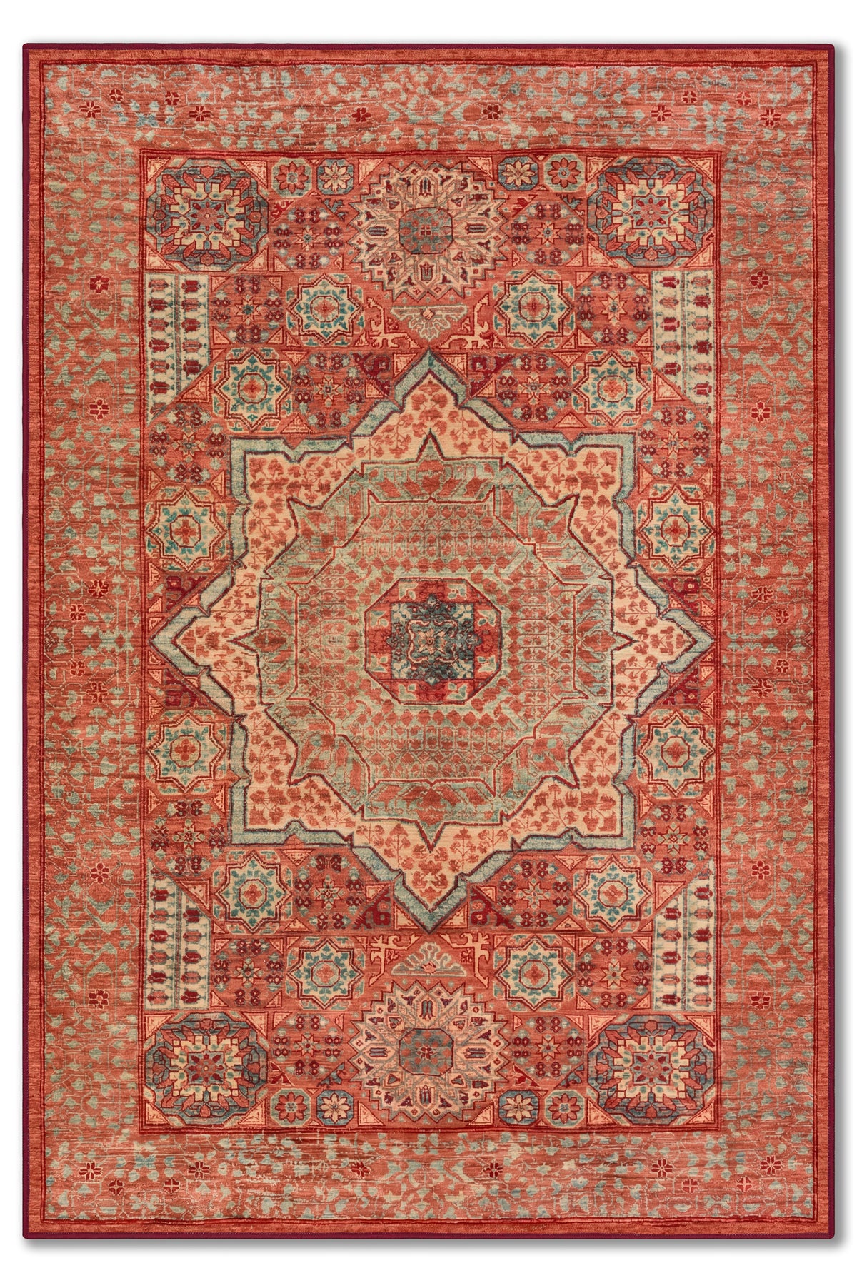 yıkanabilir kaymaz taban şönil dokuma halı 80x150 kirmizi; turuncu; renkli