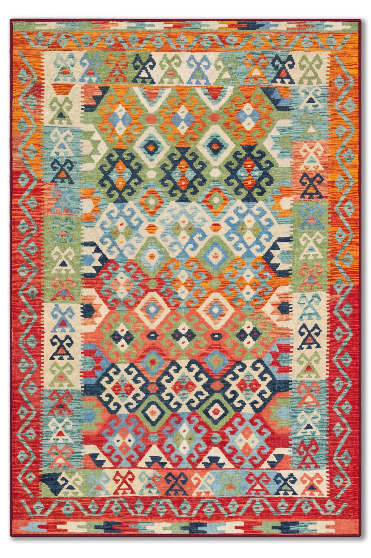 yıkanabilir kaymaz taban şönil dokuma halı 80x150 kirmizi; renkli