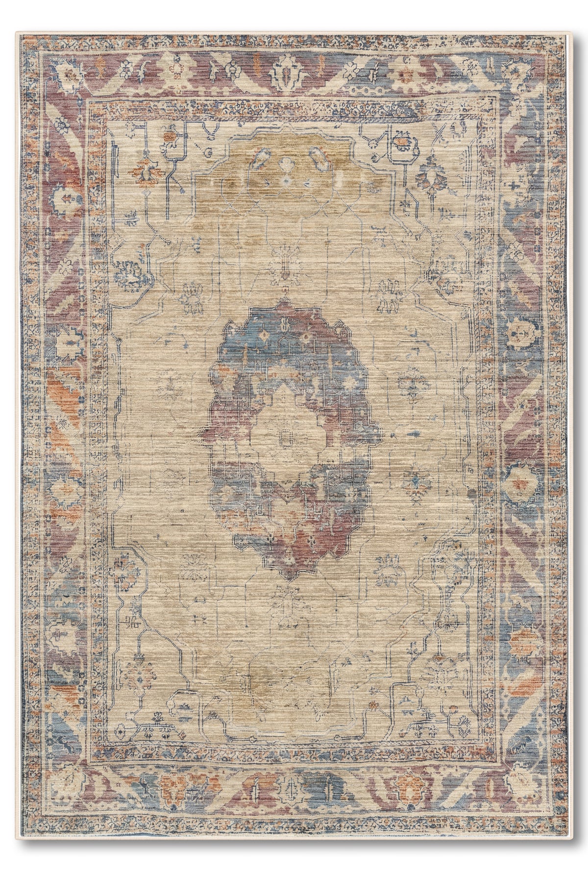 yıkanabilir kaymaz taban şönil dokuma halı 80x150 bej; renkli