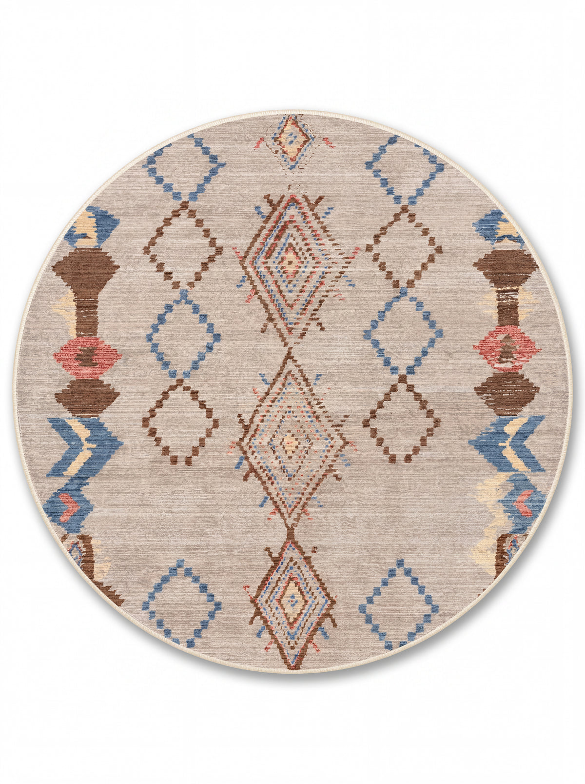 yıkanabilir kaymaz taban şönil dokuma halı 140x200 kahverengi; mavi; renkli