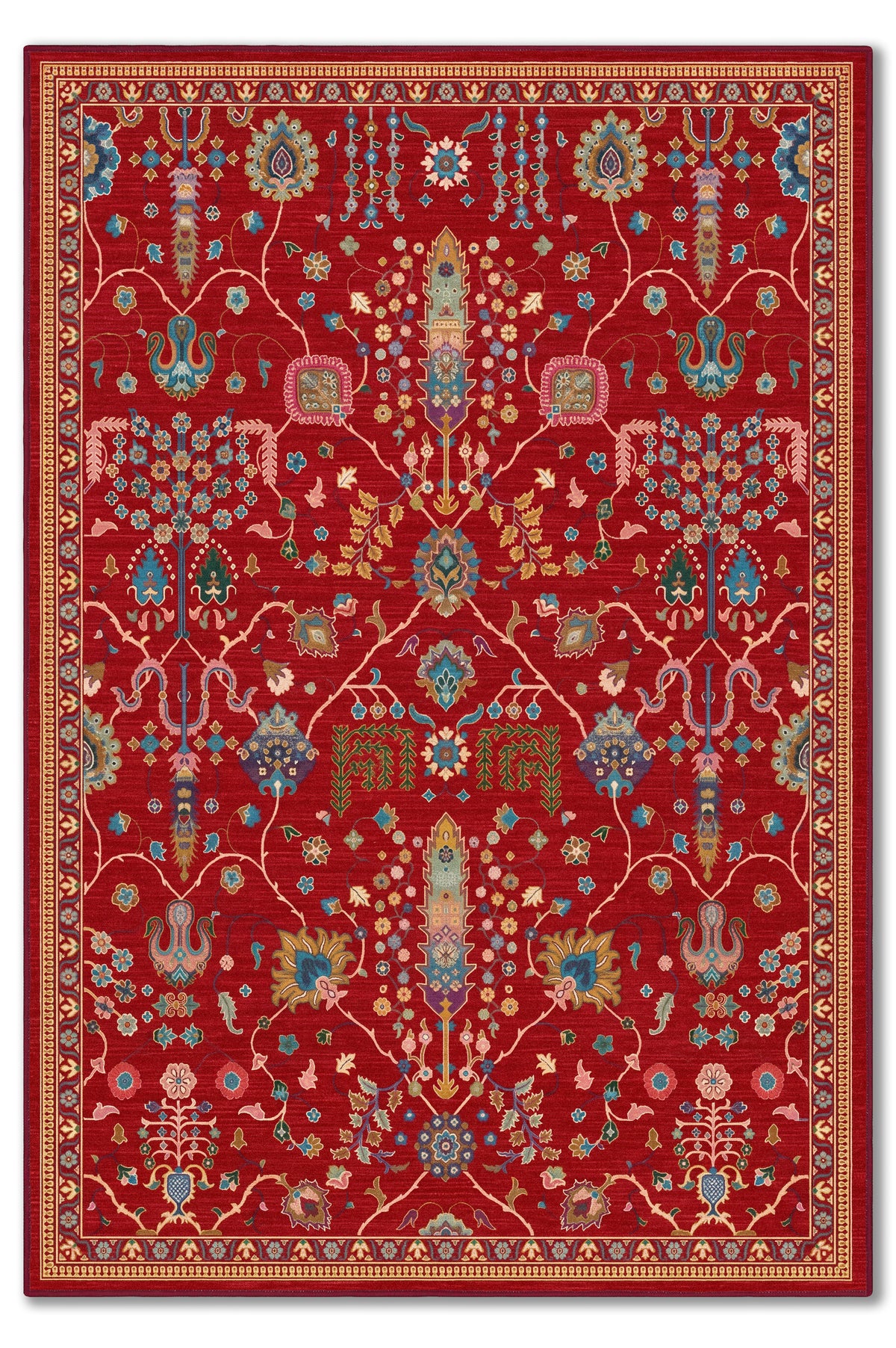 yıkanabilir kaymaz taban şönil dokuma halı 80x150 kirmizi; renkli