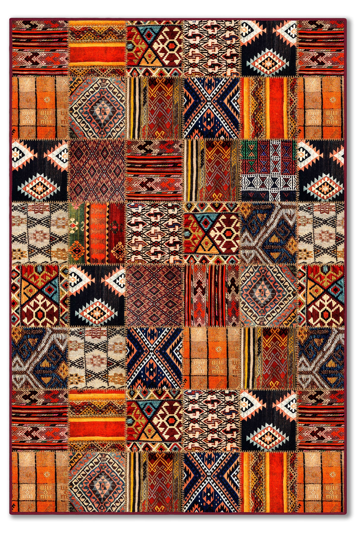yıkanabilir kaymaz taban şönil dokuma halı 80x150 kirmizi; renkli