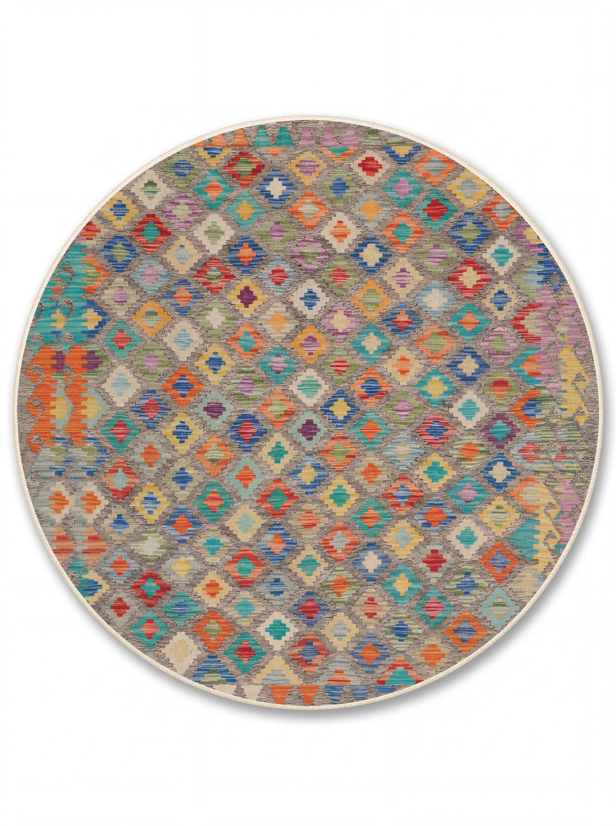 Arte VN123-1 Modern Geometrik Desenli Renkli Dekoratif Şönil Halı