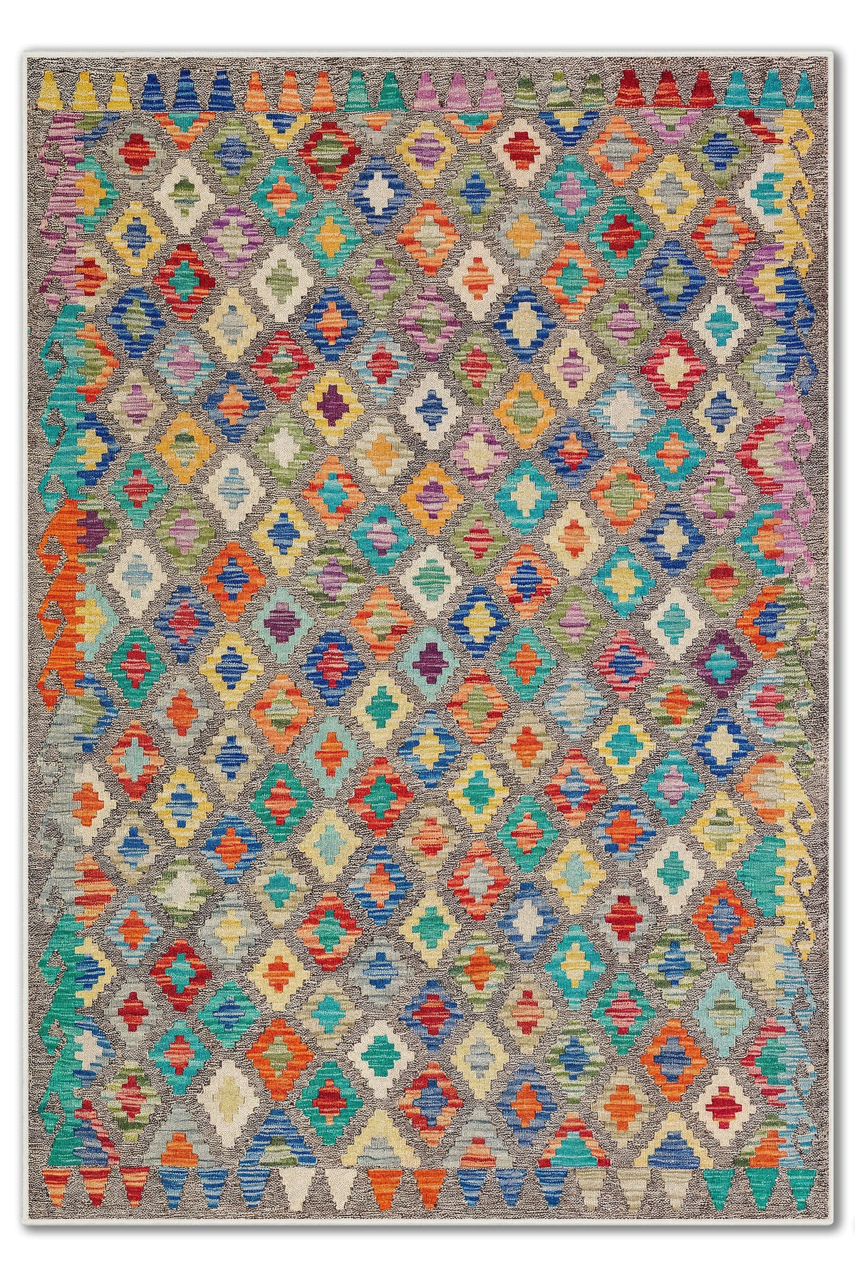 Arte VN123-1 Modern Geometrik Desenli Renkli Dekoratif Şönil Halı