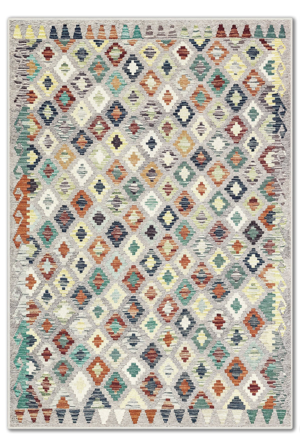 Arte VN123-2 Modern Geometrik Desenli Renkli Dekoratif Şönil Halı
