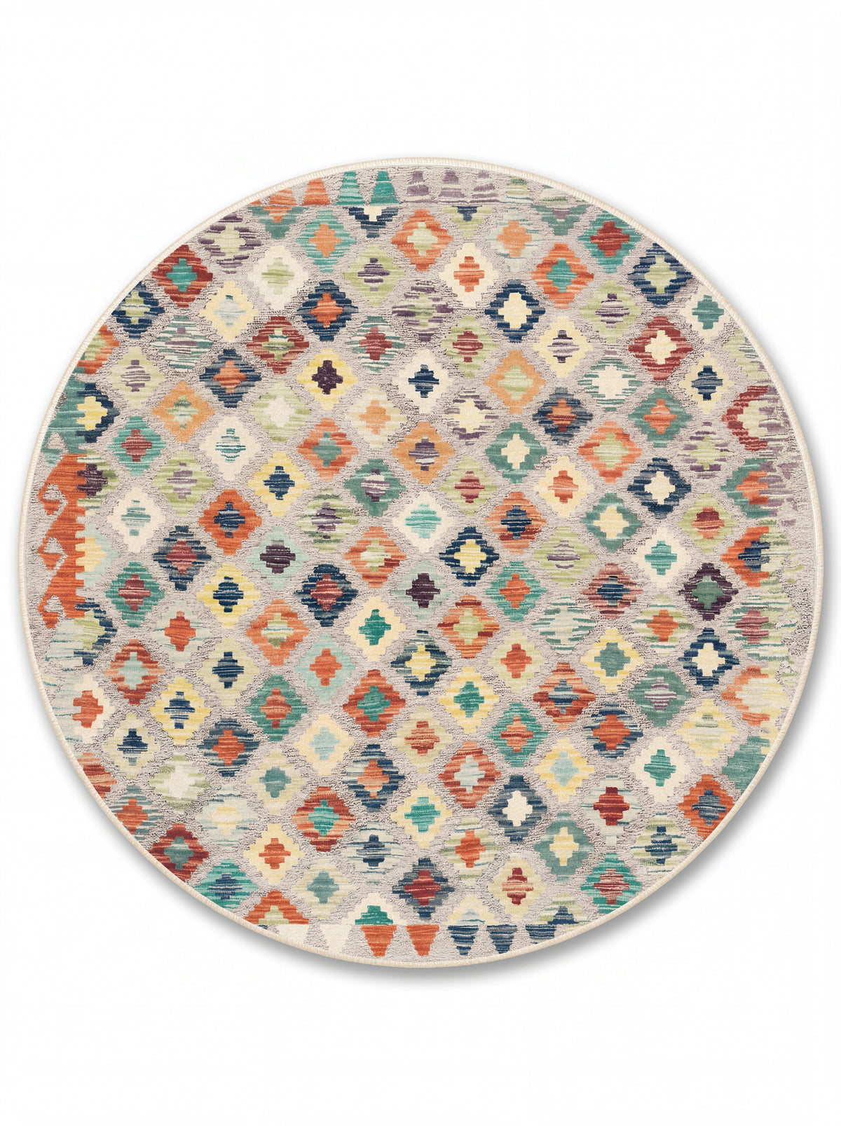 Arte VN123-2 Modern Geometrik Desenli Renkli Dekoratif Şönil Halı