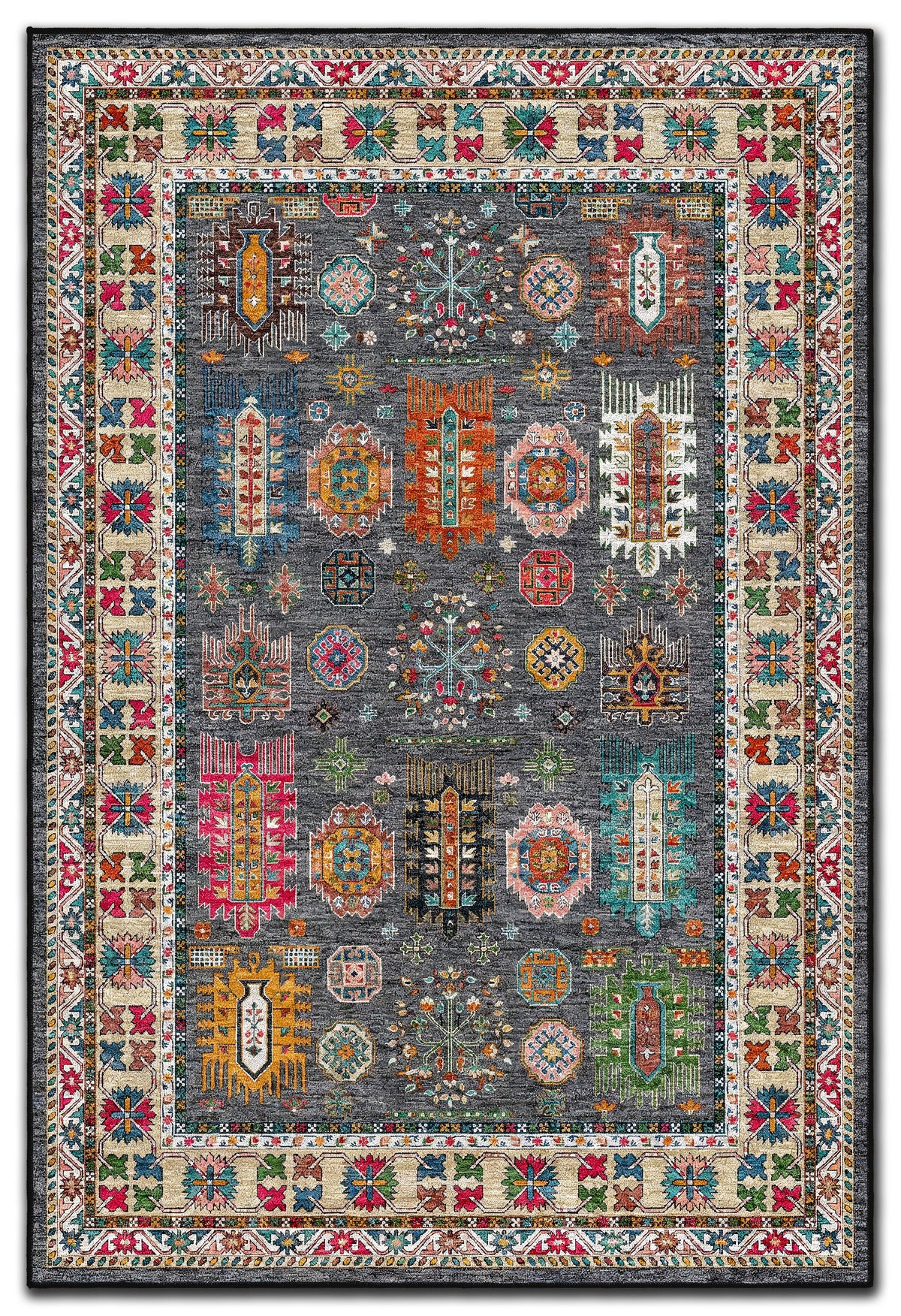 Arte VN132-1 Klasik Desenli Renkli Dekoratif Şönil Halı