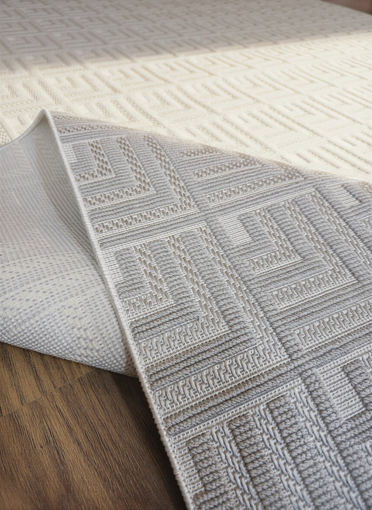 MYRA PERA 1503 Gri Geometrik Desenli Modern Salon Mutfak Koridor Balkon Halısı