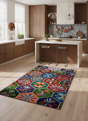 Arte HD039 Geometrik Figürlü Modern Renkli Dekoratif Şönil Halı
