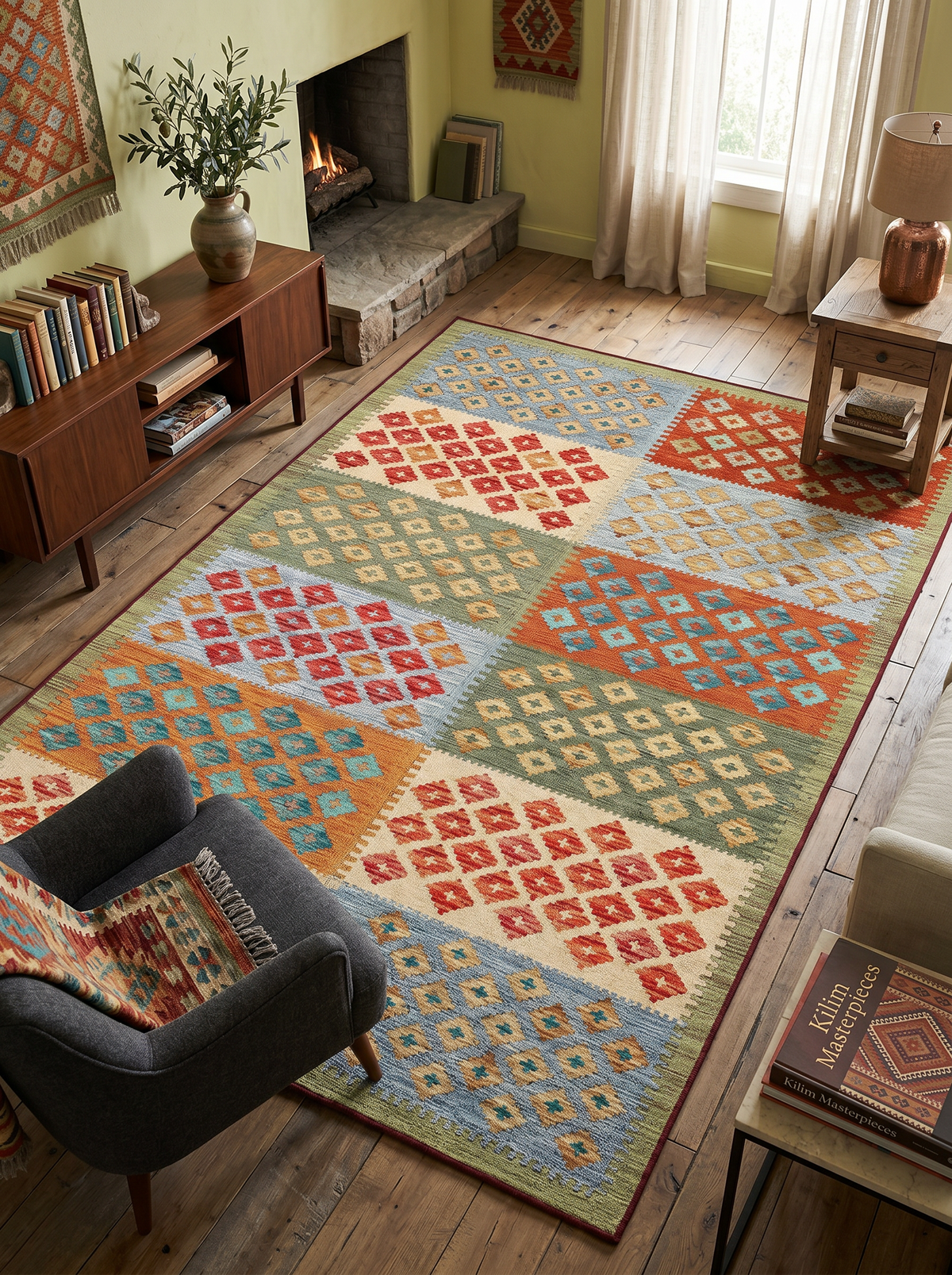 yıkanabilir kaymaz taban şönil dokuma halı 160x230 (4 m²) renkli