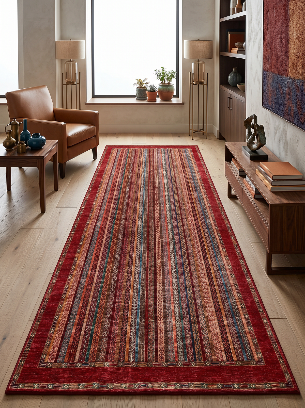 yıkanabilir kaymaz taban şönil dokuma halı 200x290 (6 m²) kirmizi; renkli