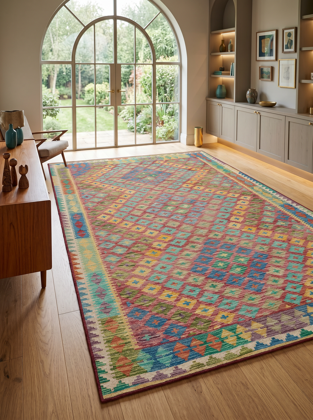 yıkanabilir kaymaz taban şönil dokuma halı 160x230 (4 m²) renkli