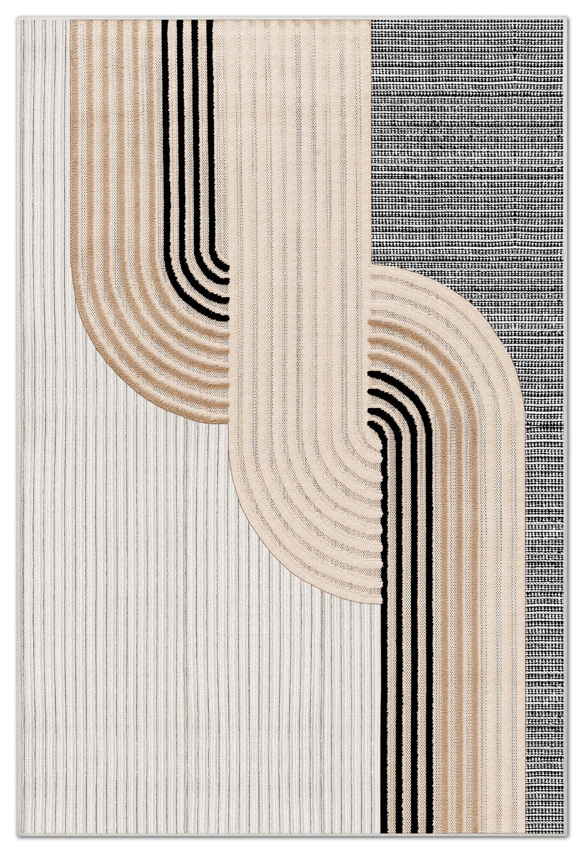 Arte HD Luna Bej Geometrik Desenli Modern Dekoratif Şönil Halı