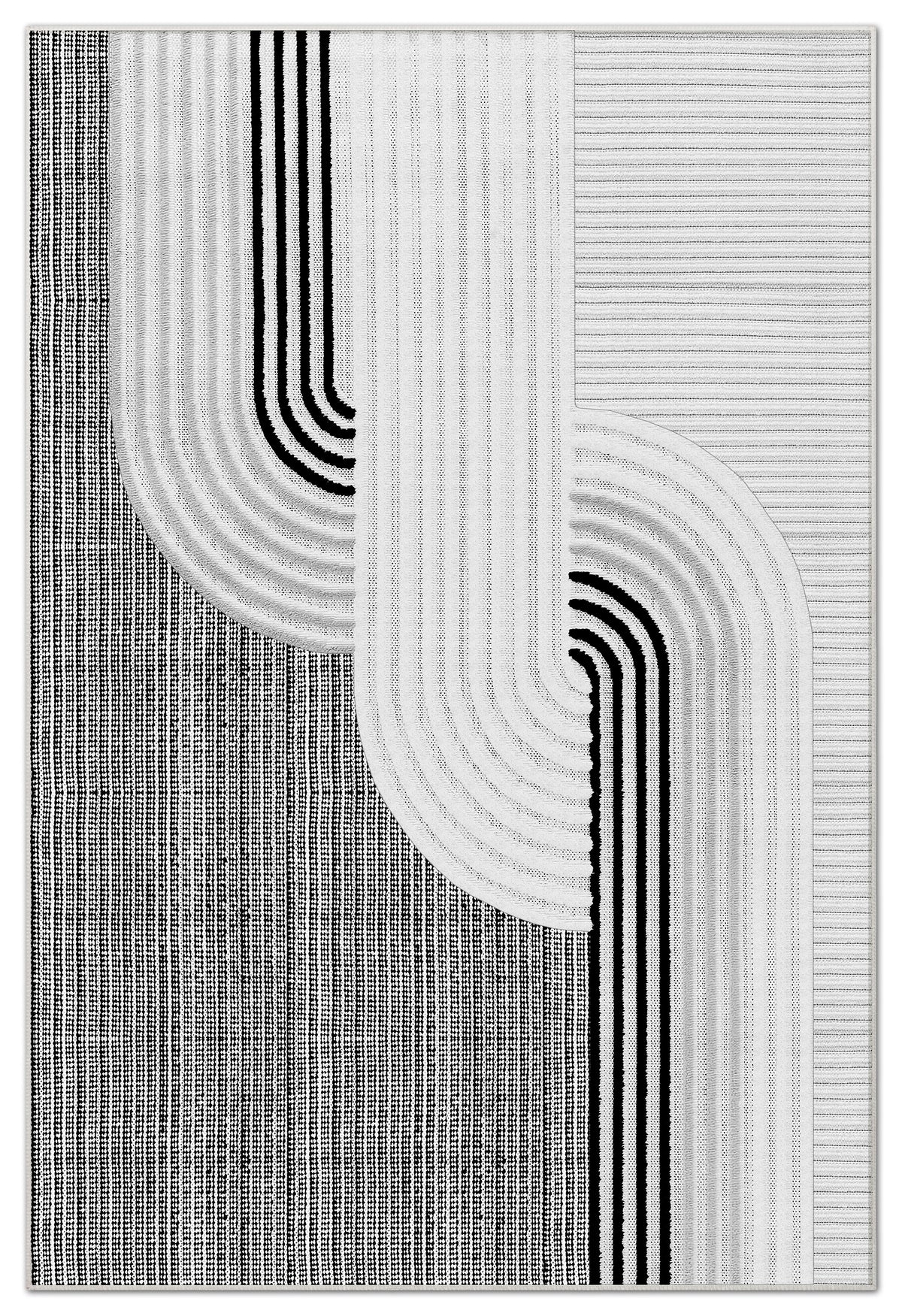 Arte HD Luna Gri Geometrik Desenli Modern Dekoratif Şönil Halı