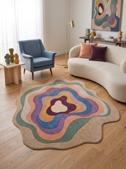 Arte AST058 Asimetrik Kesimli Modern Renkli Şönil Halı