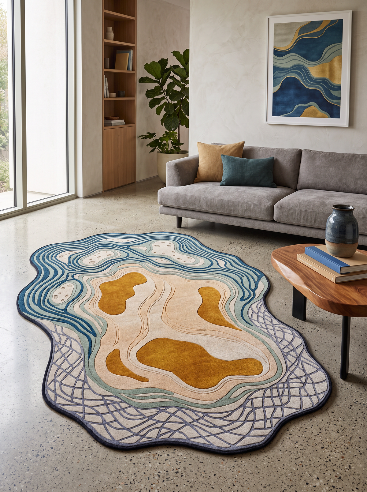 Arte AST072 Asimetrik Kesimli Modern Şönil Halı