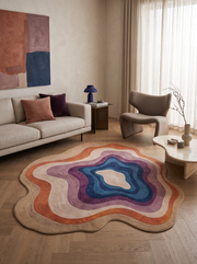 Arte AST056 Asimetrik Kesimli Modern Renkli Şönil Halı
