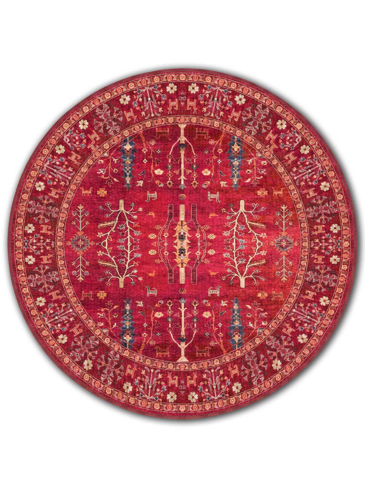 yıkanabilir kaymaz taban şönil dokuma halı 140x200 kirmizi; renkli